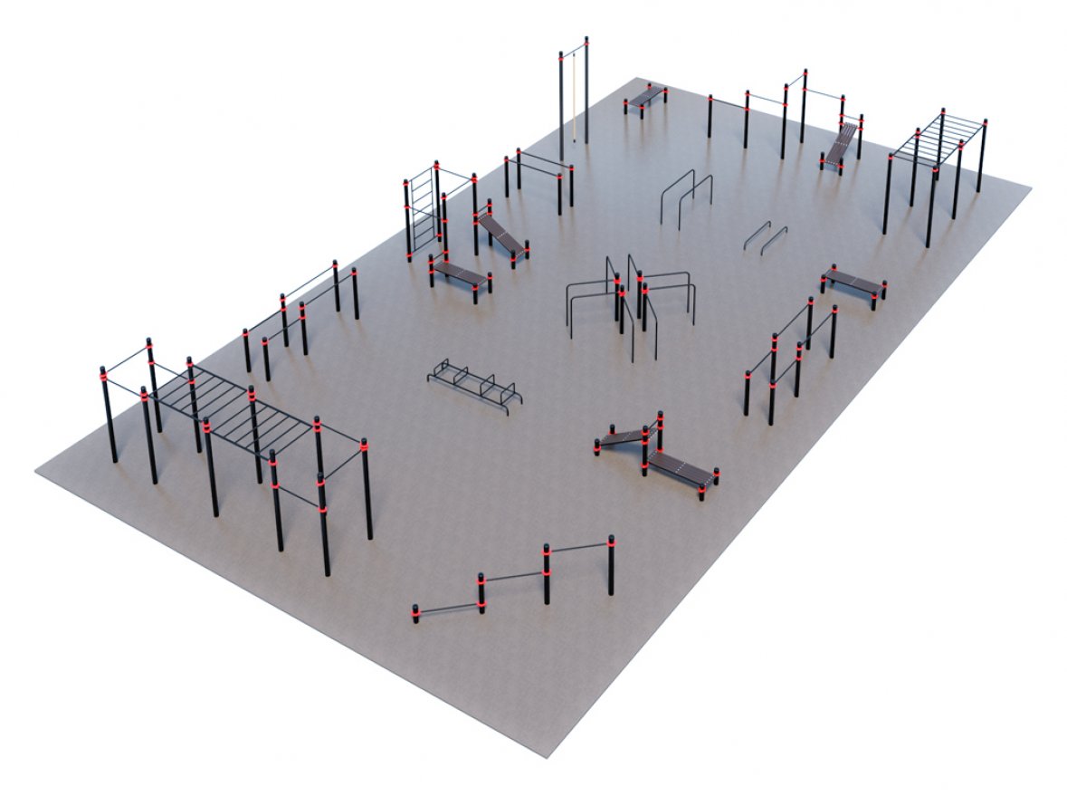 Проект Парковая площадка для Воркаут и ГТО 4-3 (25 x 14 м) - вид 3