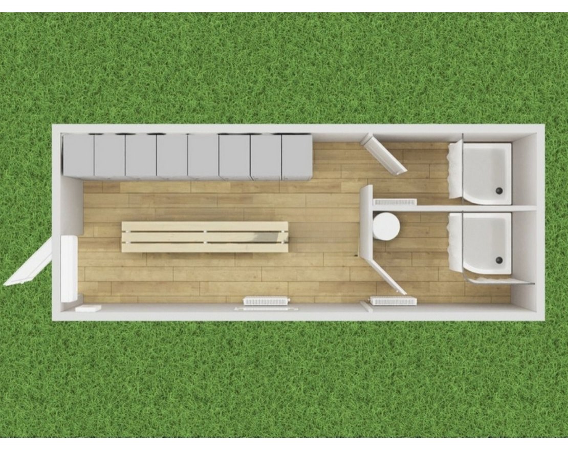 Раздевалка с душевыми кабинами 0234 (Для подключения к воде и канализации) - вид 2